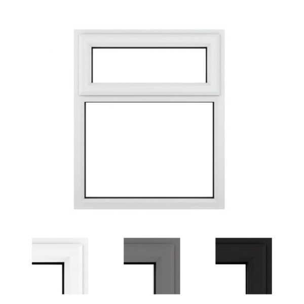Priviglaze uPVC / Smart Glass Window / White / Double Glazed Fixed / Top Hung
